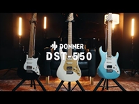 Donner DST-550 el-guitar med HSS pickups, roasted maple-hals og locking tuners